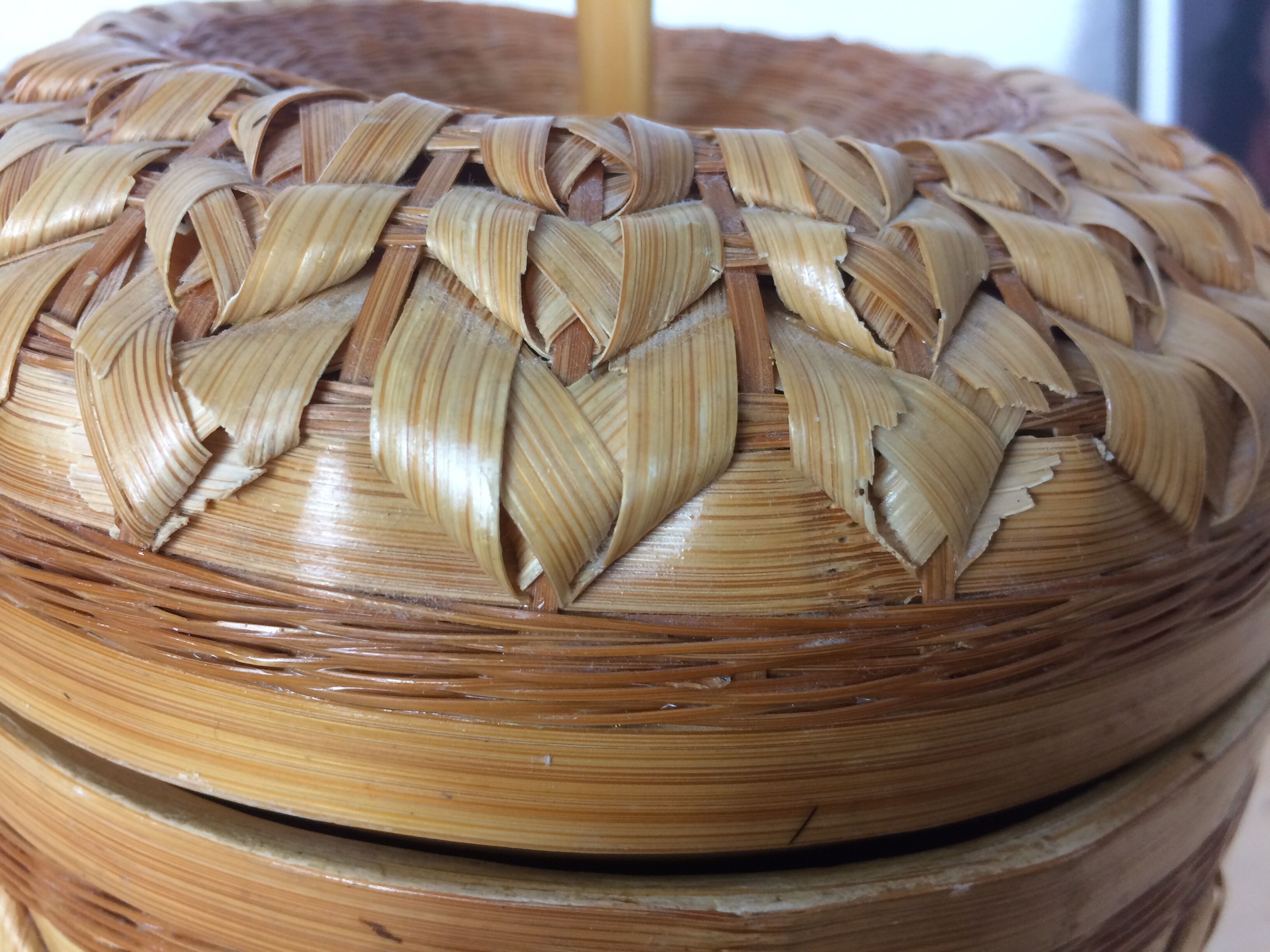 Vintage rattan apple box