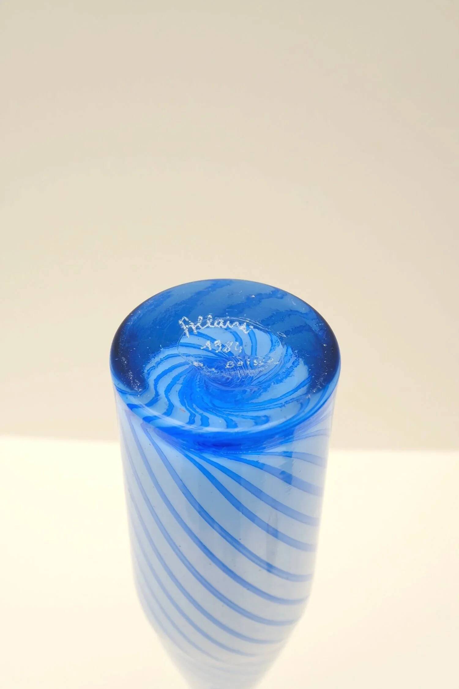 Allain Guillot blown glass vase, France 1984