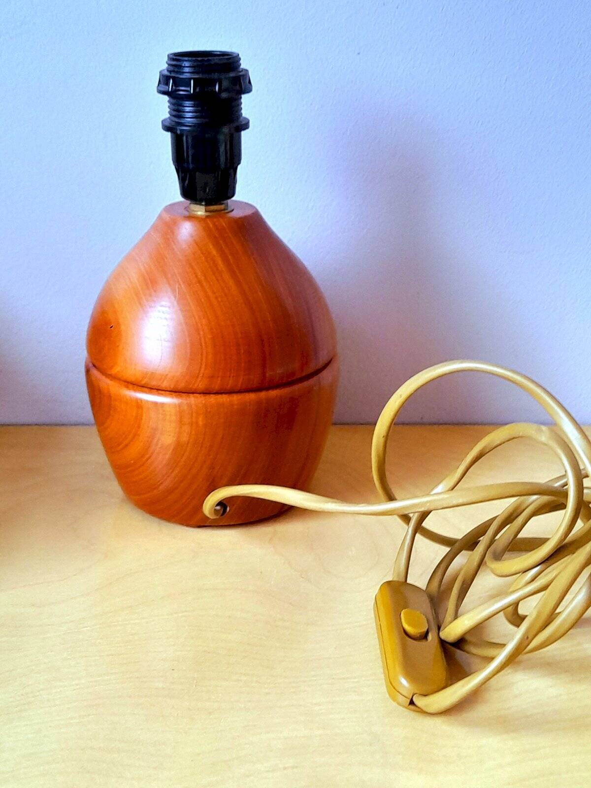 Scandinavian wooden lamp base 1970