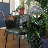 Chair in bottle green leatherette