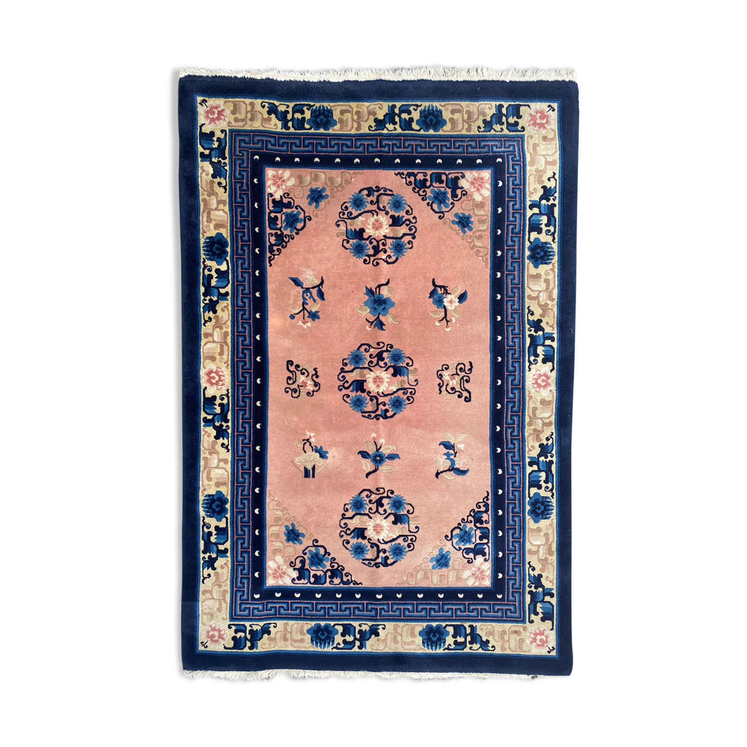 Handmade chinese vintage carpet 123x186 cm