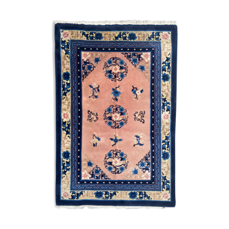 Tapis vintage chinois de pékin fait main 123x186 cm