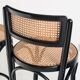 Set of 4 vintage high stools. Beech wood and cane. France, 90s