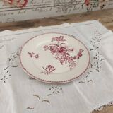 Assiette plate Art Nouveau fin 19e U&C Sarreguemines Digoin modèle Fontange