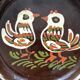 Alsatian wicker and ceramic bird dish