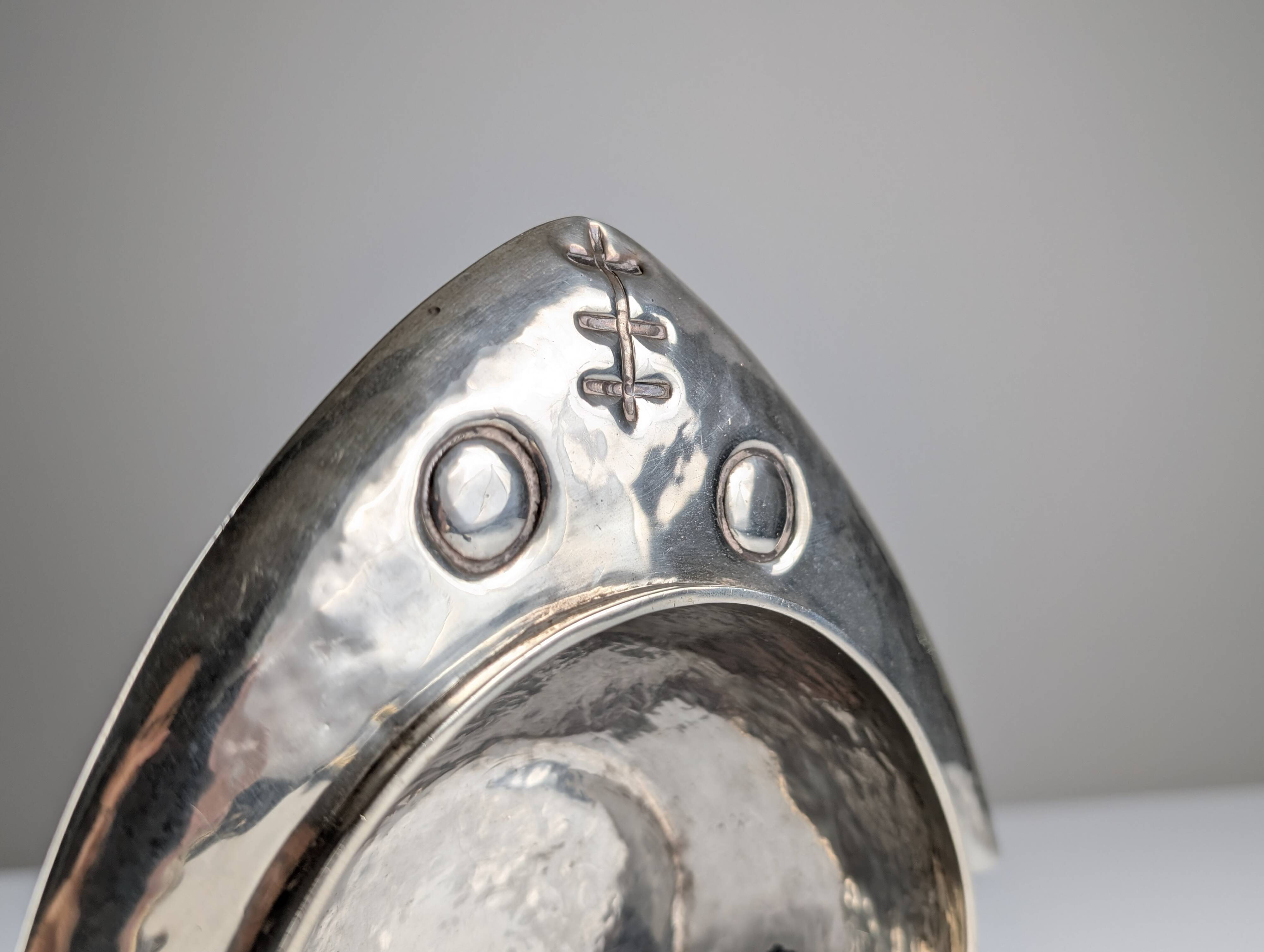 Silver Sculptural Bowl by Graziella Laffi, Signed, Peru, 1960s