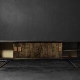 Mid-Century Scandinavian Modern Birch Sideboard with a Futuristic Base, 1960s