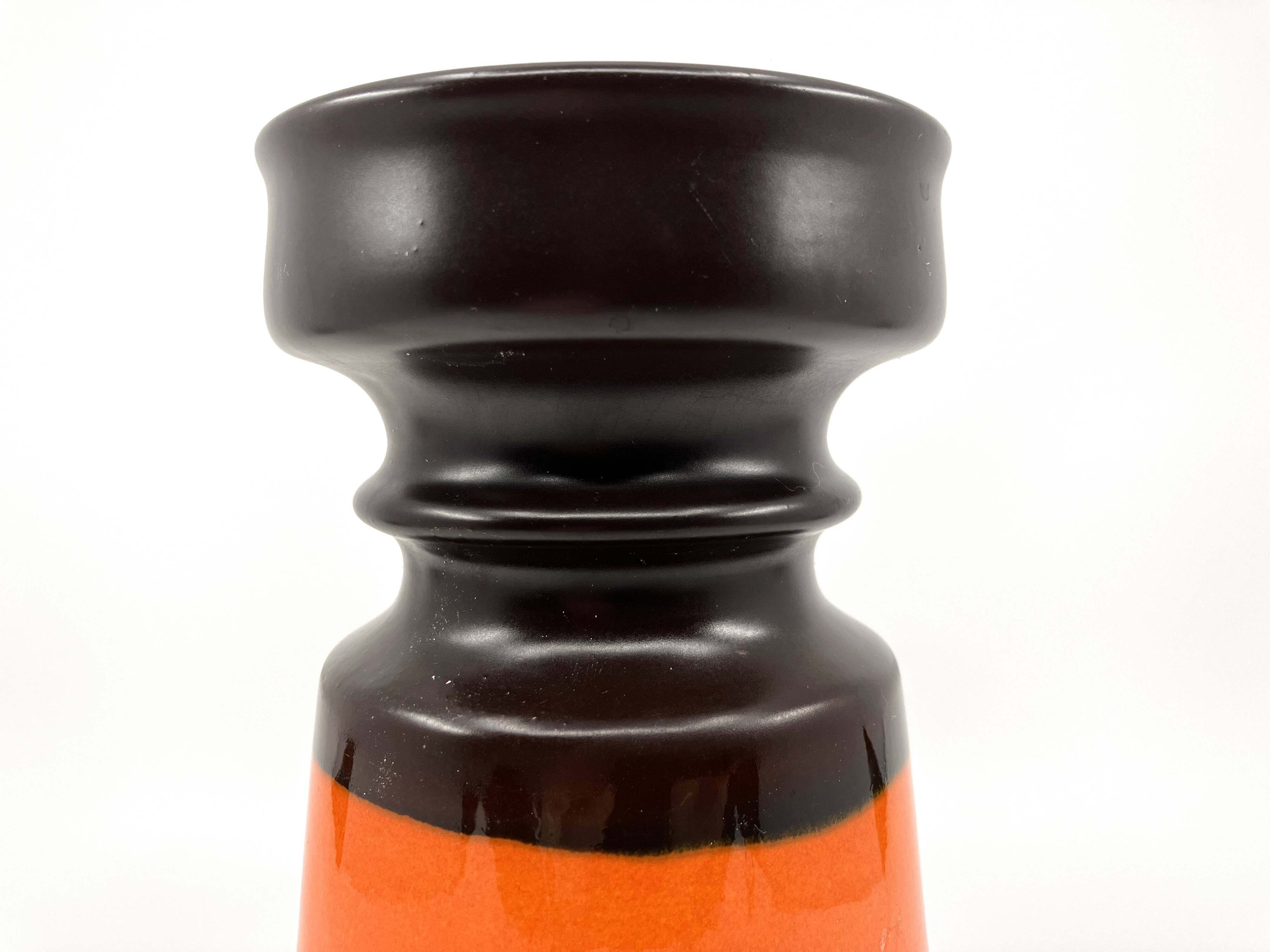 Brown and orange ceramic vase • 1970