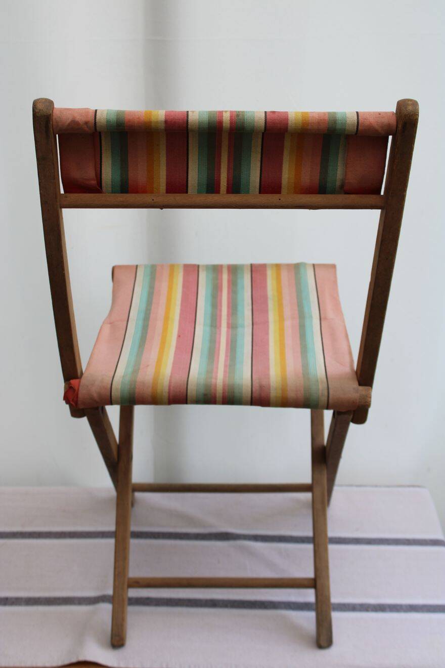 Old wooden folding chair