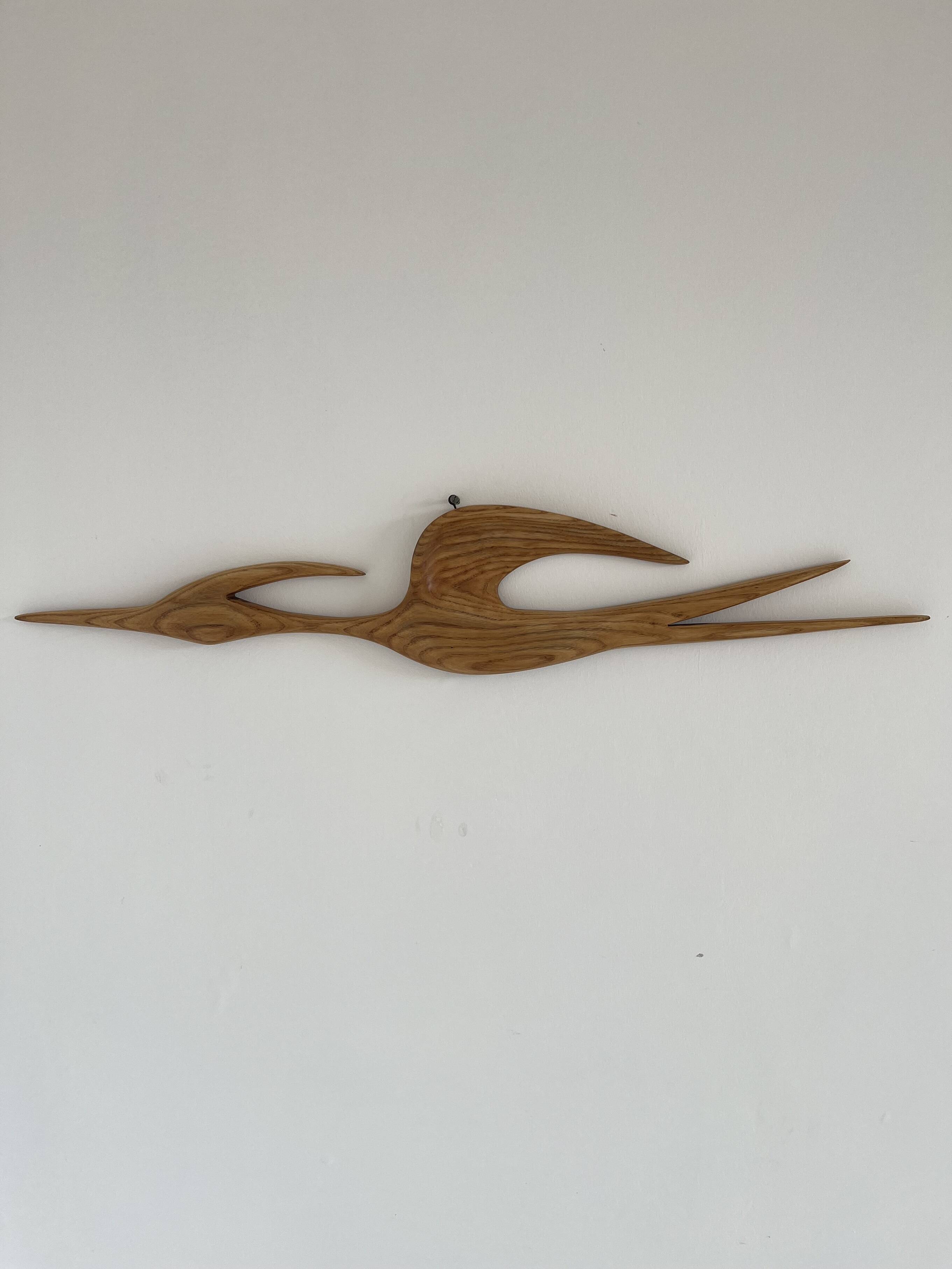 Vintage Teak Wood Wall Bird, 1960s