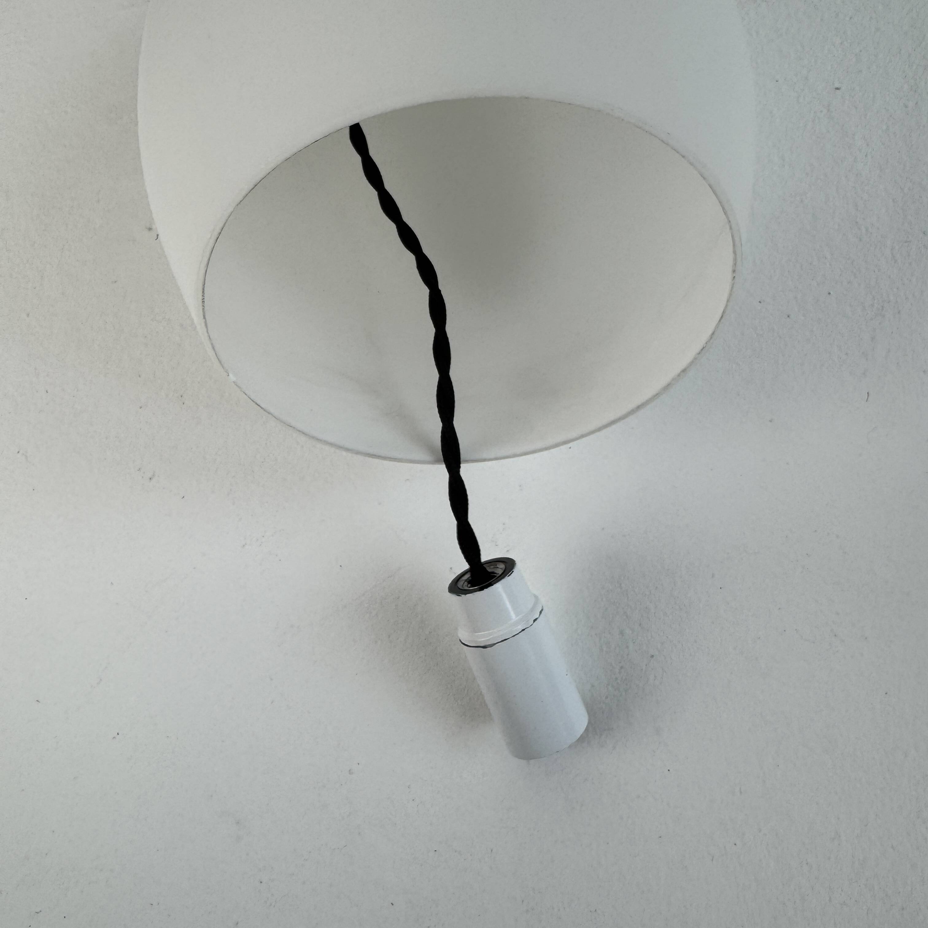 Pair of vintage opaline pendant lights