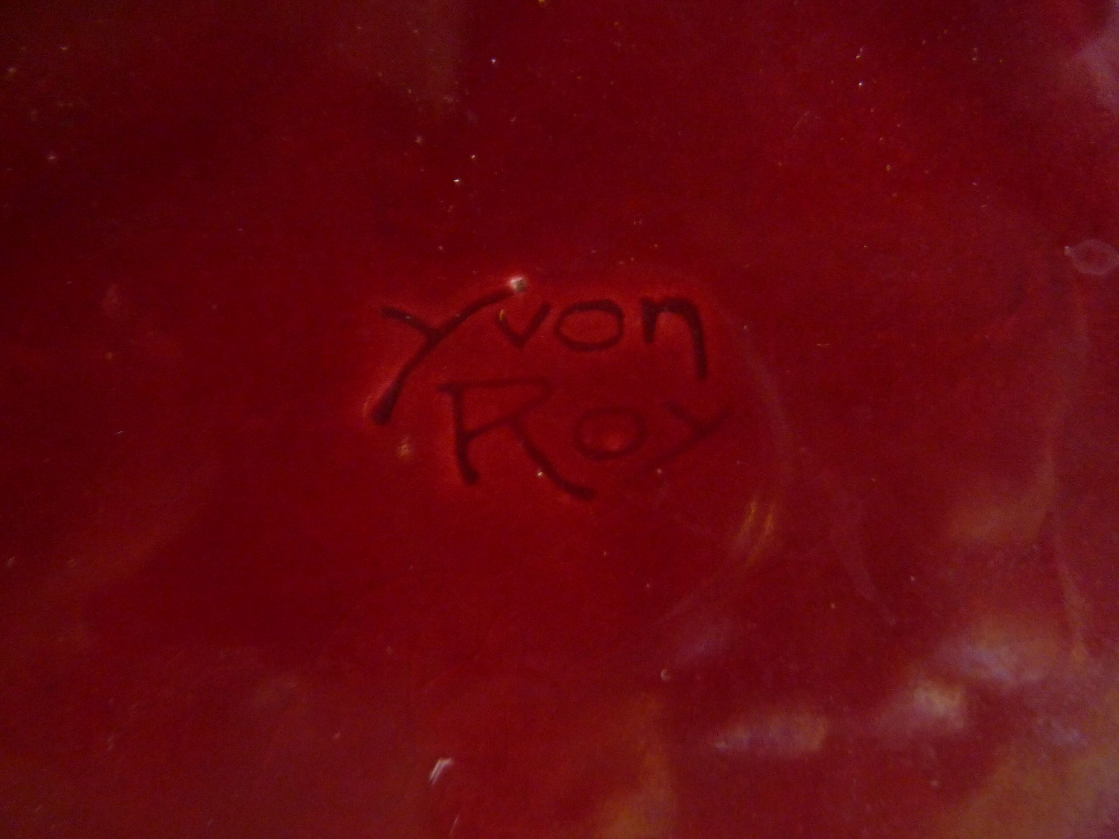 Serving tray in ceramic by Yvon Roy and metal from the 1950s