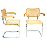 2 armchairs B64, Marcel Breuer, Italy, 2000
