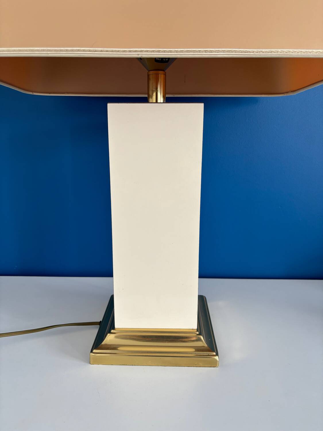 Grande lampe rectangle années 70 doré