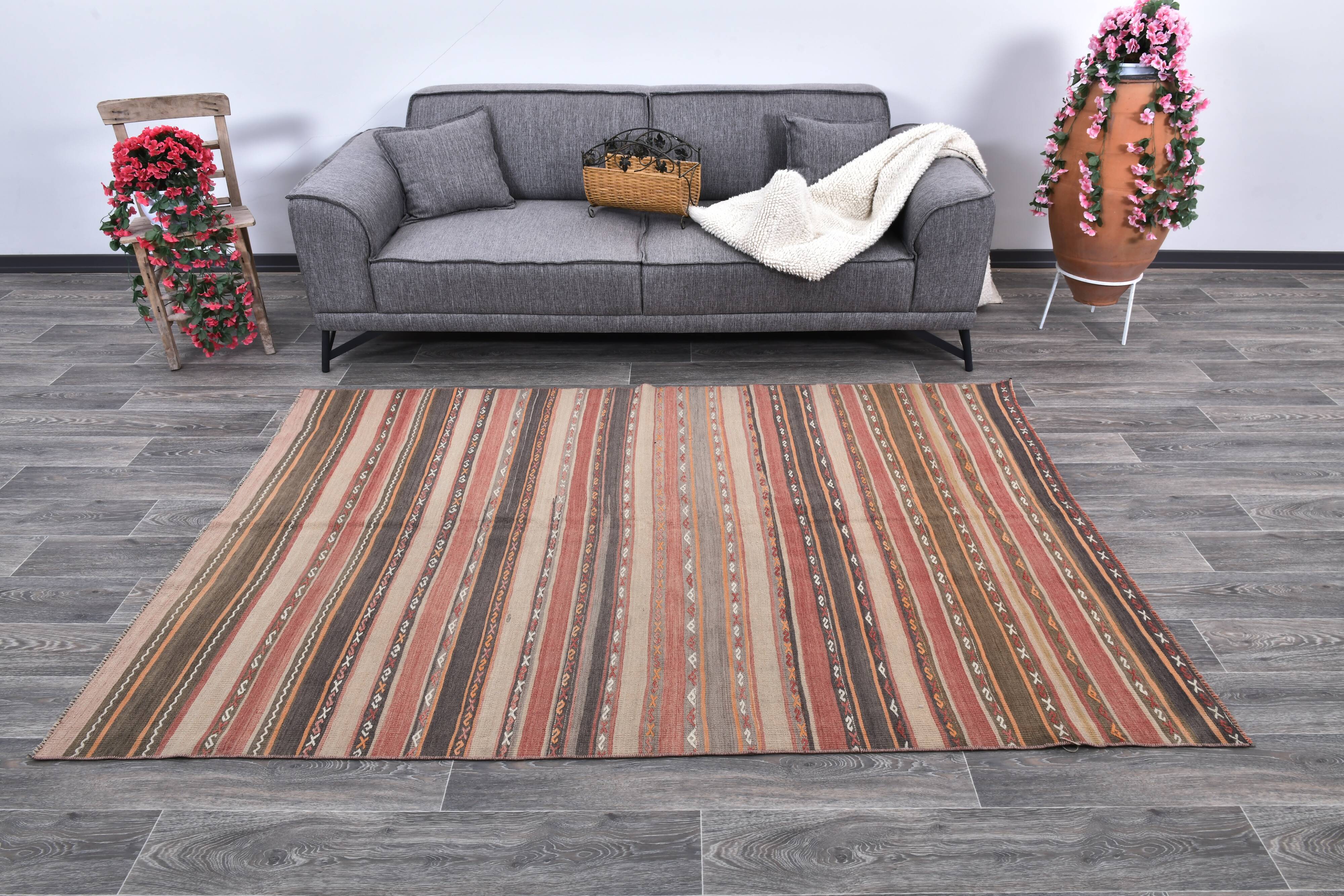 Red & Brown Vintage Kilim Rug 152x233Cm SK 241325