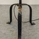 Brutalist tripod floor lamp with 3 lights in wrought iron, France circa 1950.