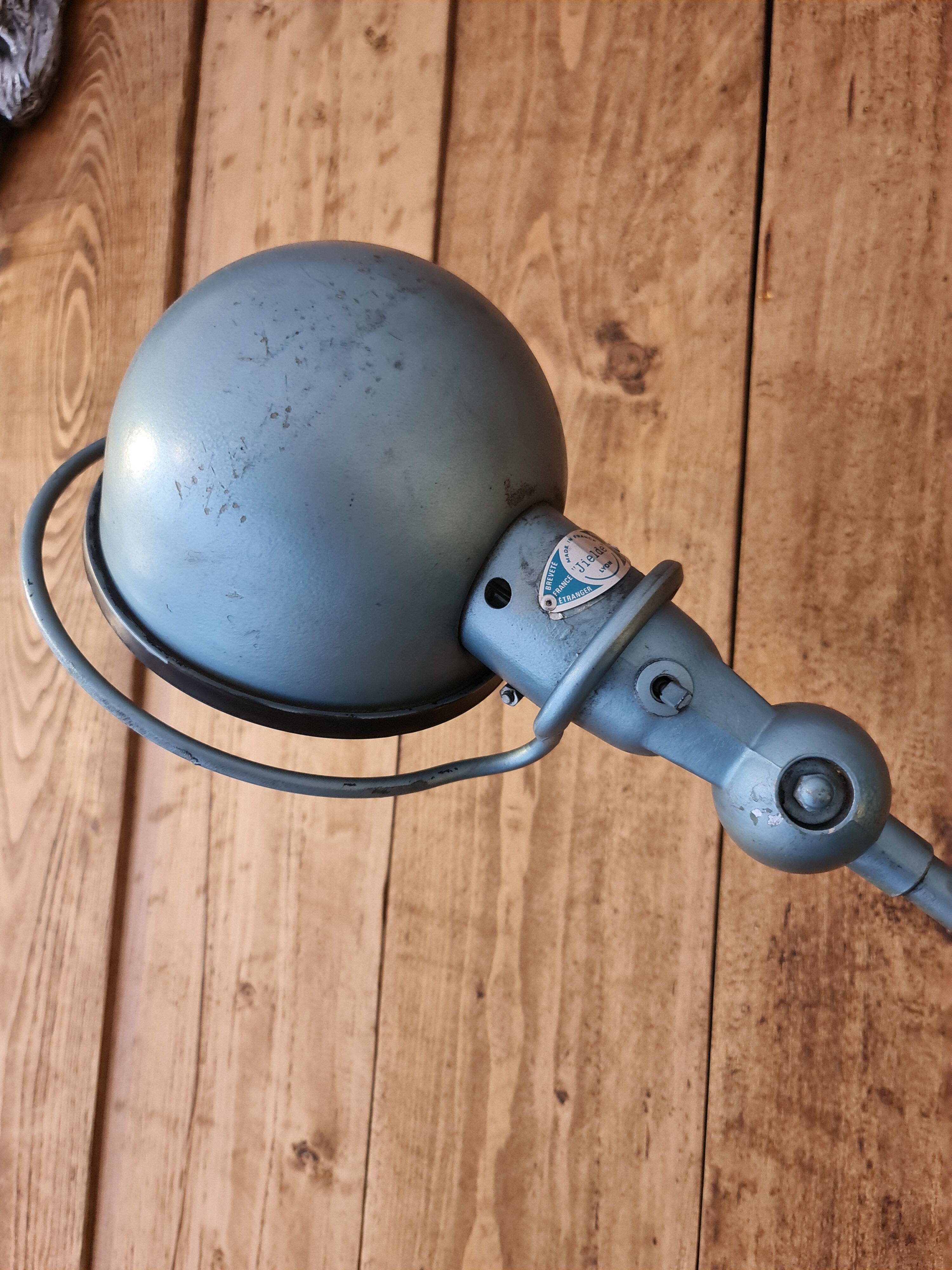 Blue jielde lamp two arms