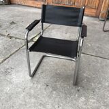Mid-century chrome tubular coffee table with chairs, 1960s, set of 3