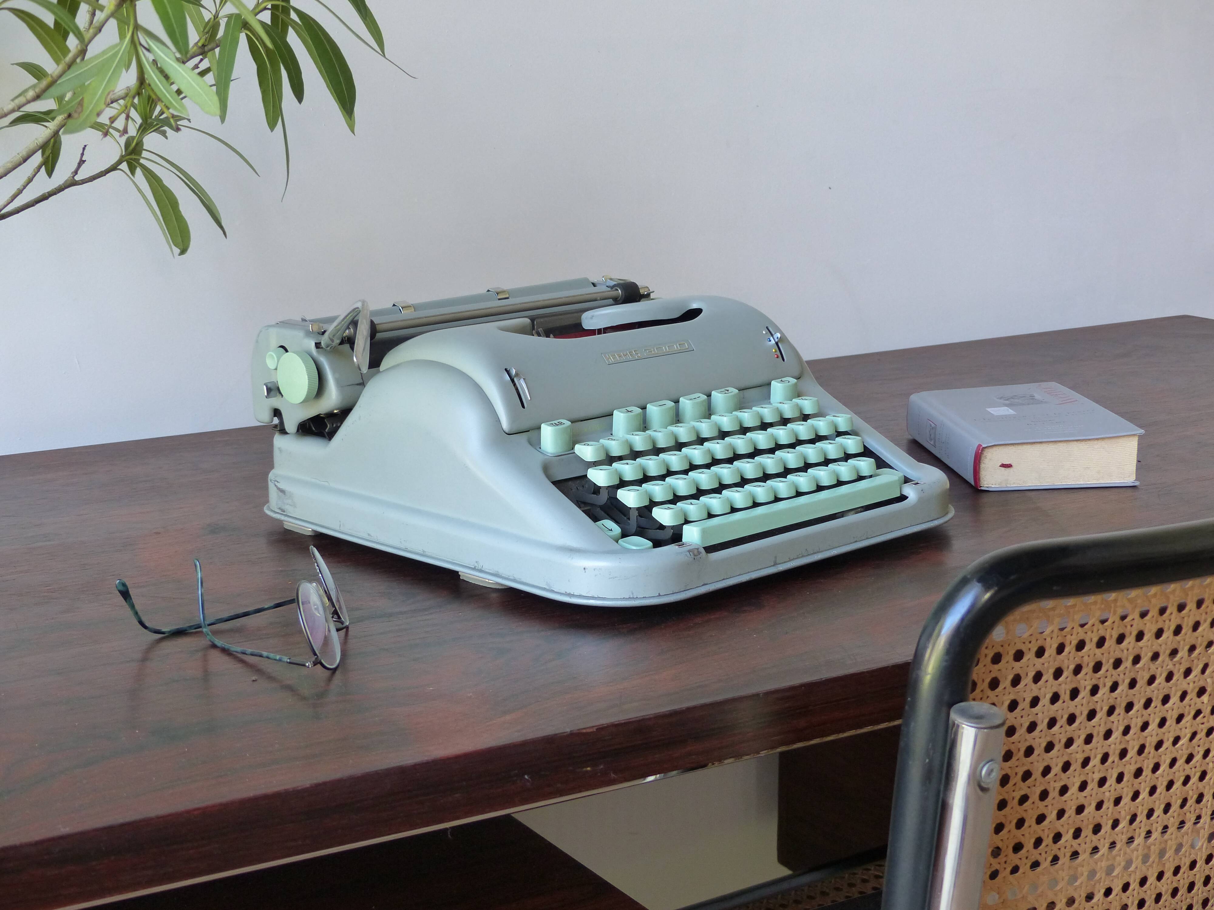 Mint green Hermes 3000 typewriter