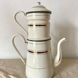 Antique coffee maker in enamelled sheet metal