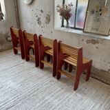 4 vintage Plywood chairs 80s