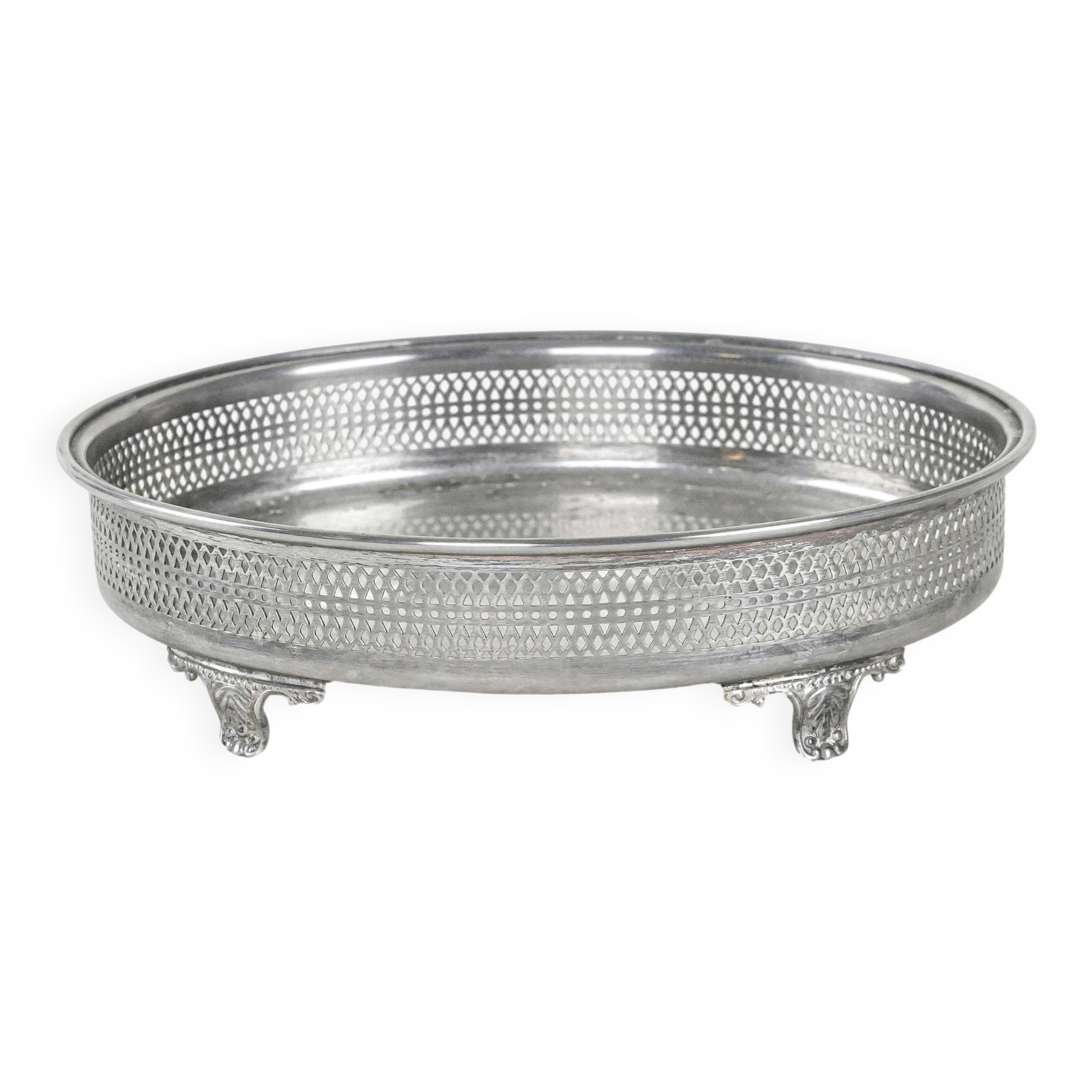 Plateau en argent, design italien, années 1970, fabriqué en Italie