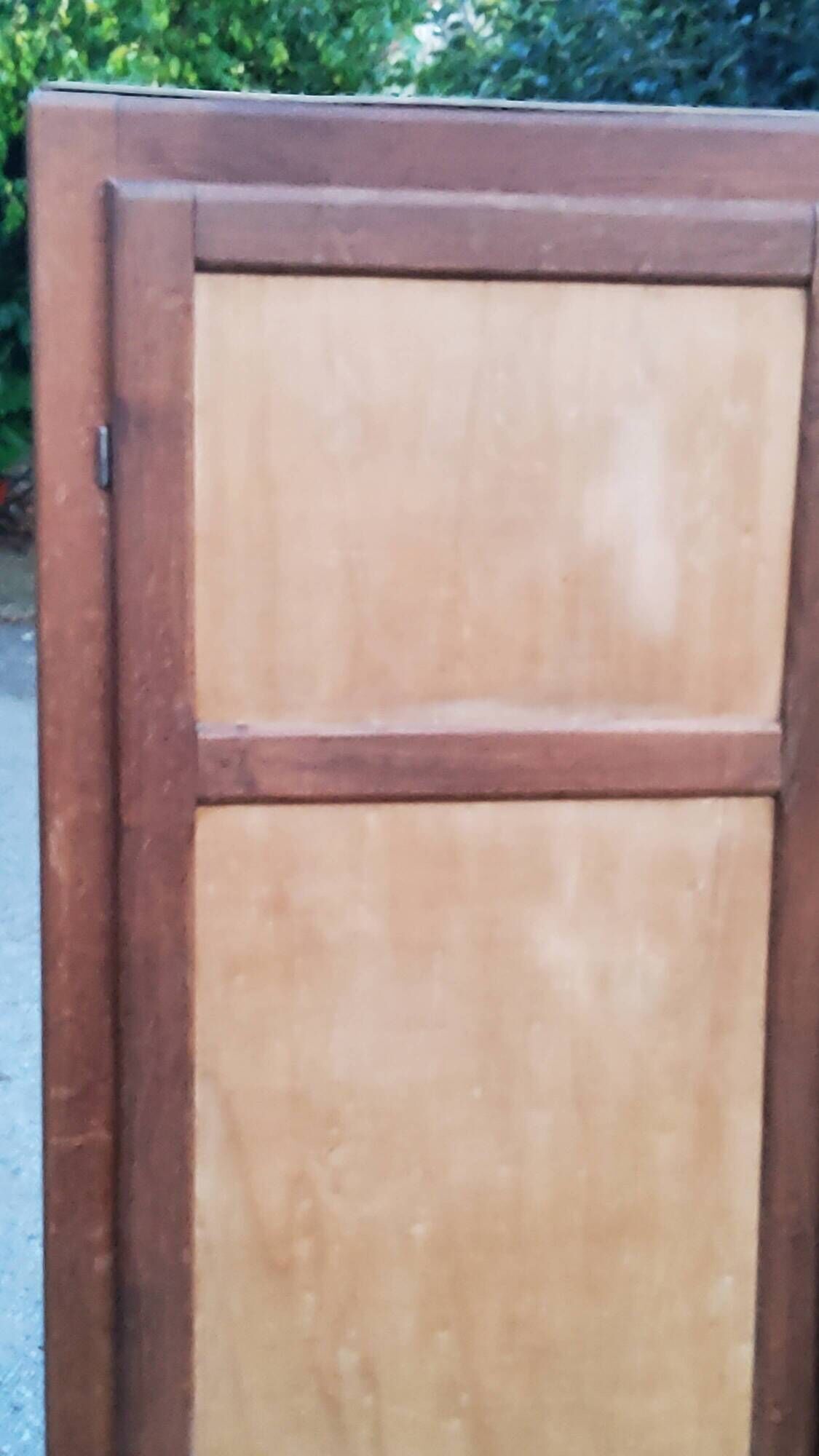 Parisian 2-door wardrobe in oak and poplar from the 1950s