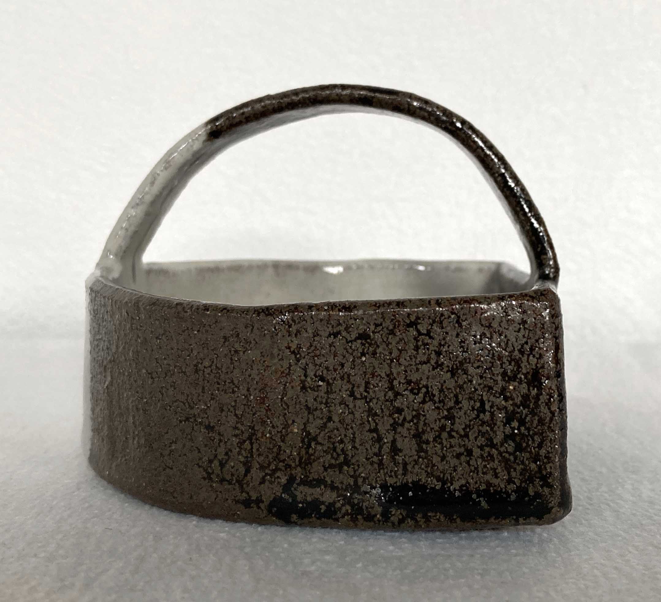 Vintage glazed ceramic pouch tray