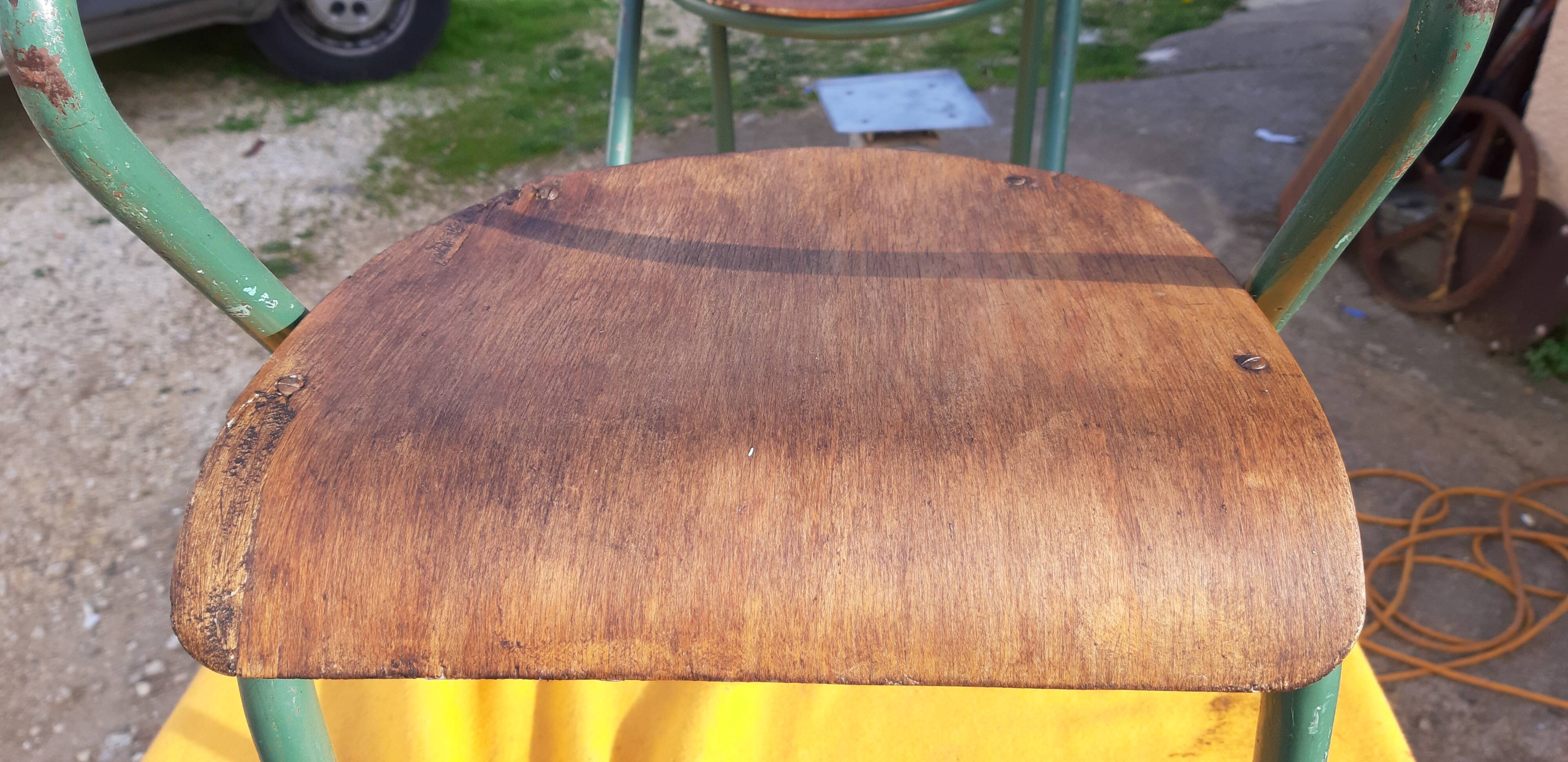 Pair of school chairs Mullca by Jacques Hitier