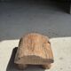 Small stool, footrest in organic blond teak monoxyle wabi-sabi L31