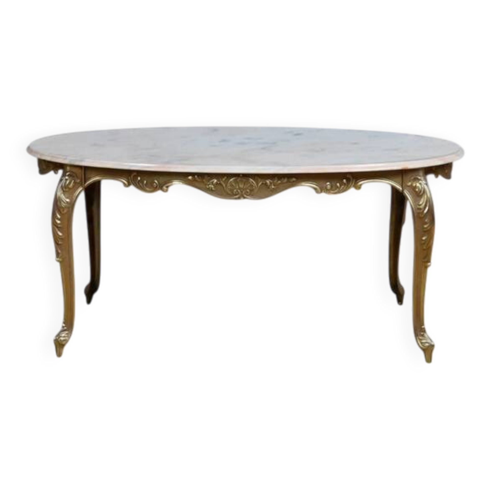 Marble and brass coffee table, Louis XV style – mid 20th century