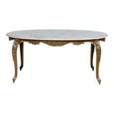 Marble and brass coffee table, Louis XV style – mid 20th century