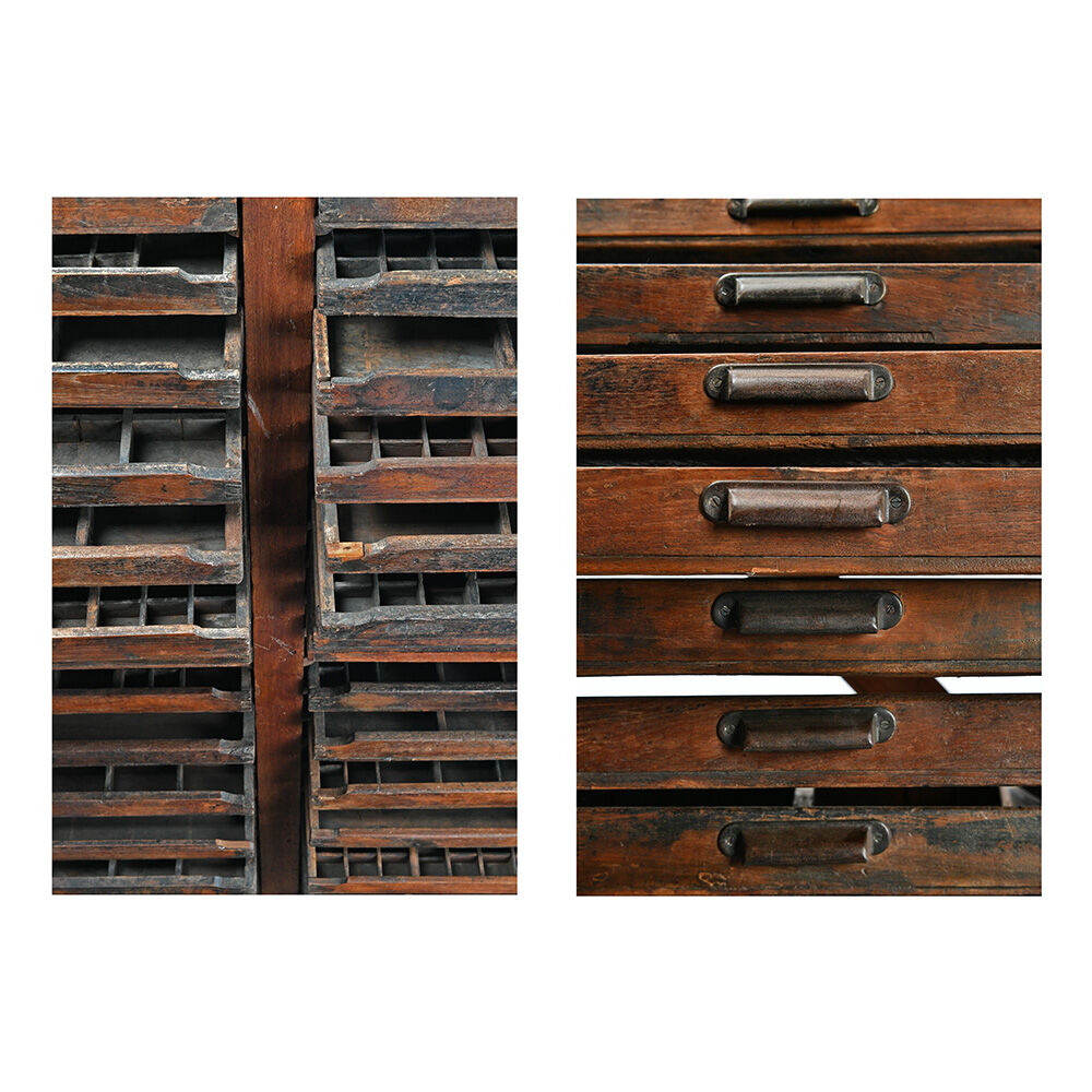 Wooden optician furniture with 46 drawers