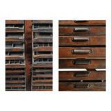 Wooden optician furniture with 46 drawers