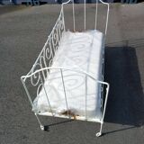 Wrought iron sofa bed + mattress + 2 sheets