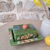 Antique butter dish in slip