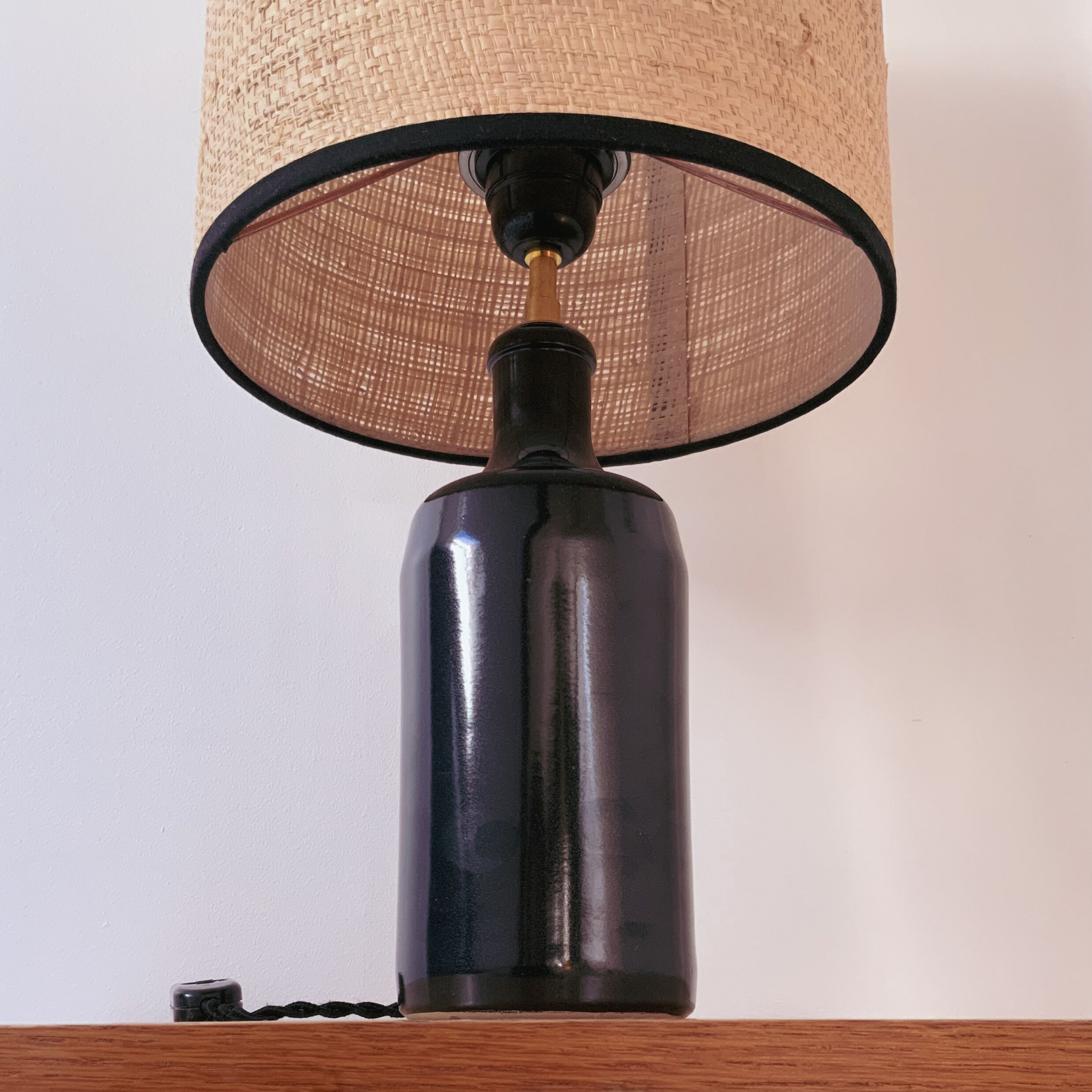 Sandstone and rabane lamp