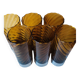 6 70's amber long drink glasses