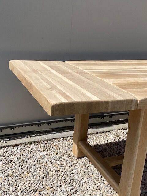 Stripped farmhouse table extensions up to 280 cm