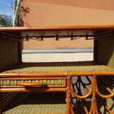 Vintage rattan bar cabinet from the 60s/70s