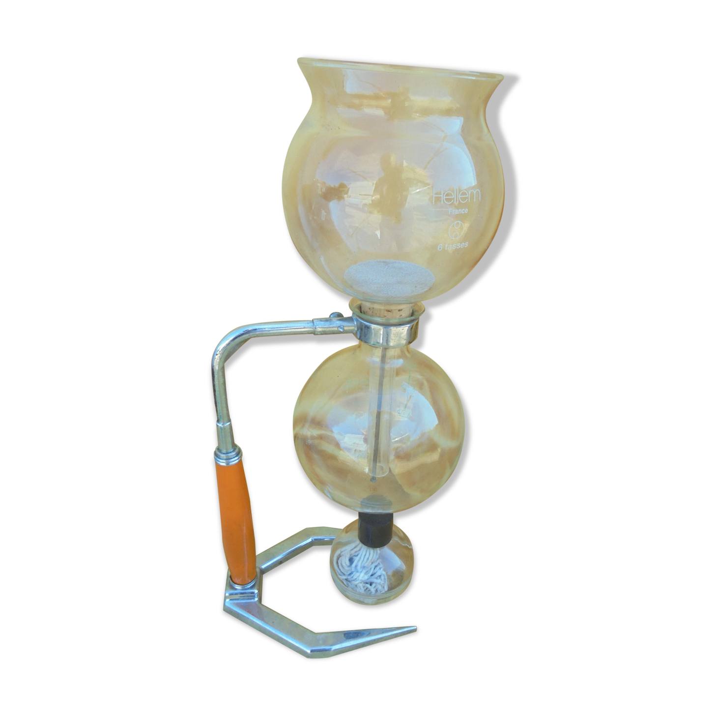 Cafetiére vintage hellem 6 cups orange foot