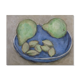 Almonds, green pears and blue plate by Deborah Hanson Murphy