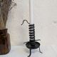 Vintage brutalist wrought iron candlestick