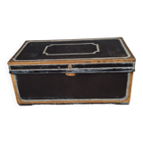 Chest in blackened wood and brass