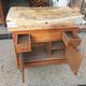 Chopping block butcher around 1920 opening on 2 drawers and 2 doors in pitch pine and Sycamore