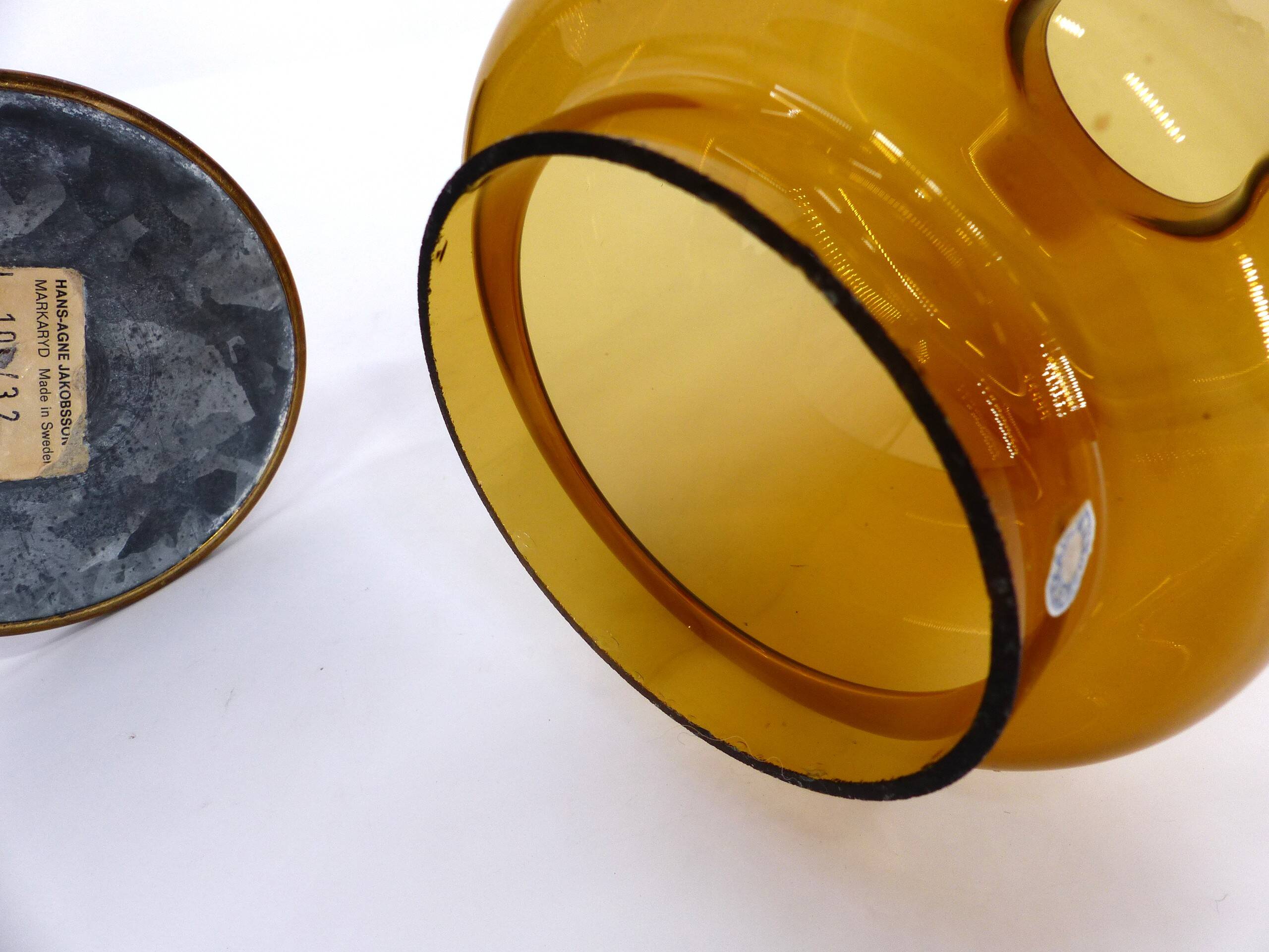 Honey glass candle holder Hans-Agne Jakobsson markaryd l 10232 1960