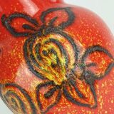 bay keramik 1960's 70's vintage VASE red yellow black lava pattern model 67