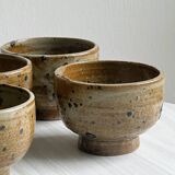 6 petites coupelles en grès pyrite artisanale.