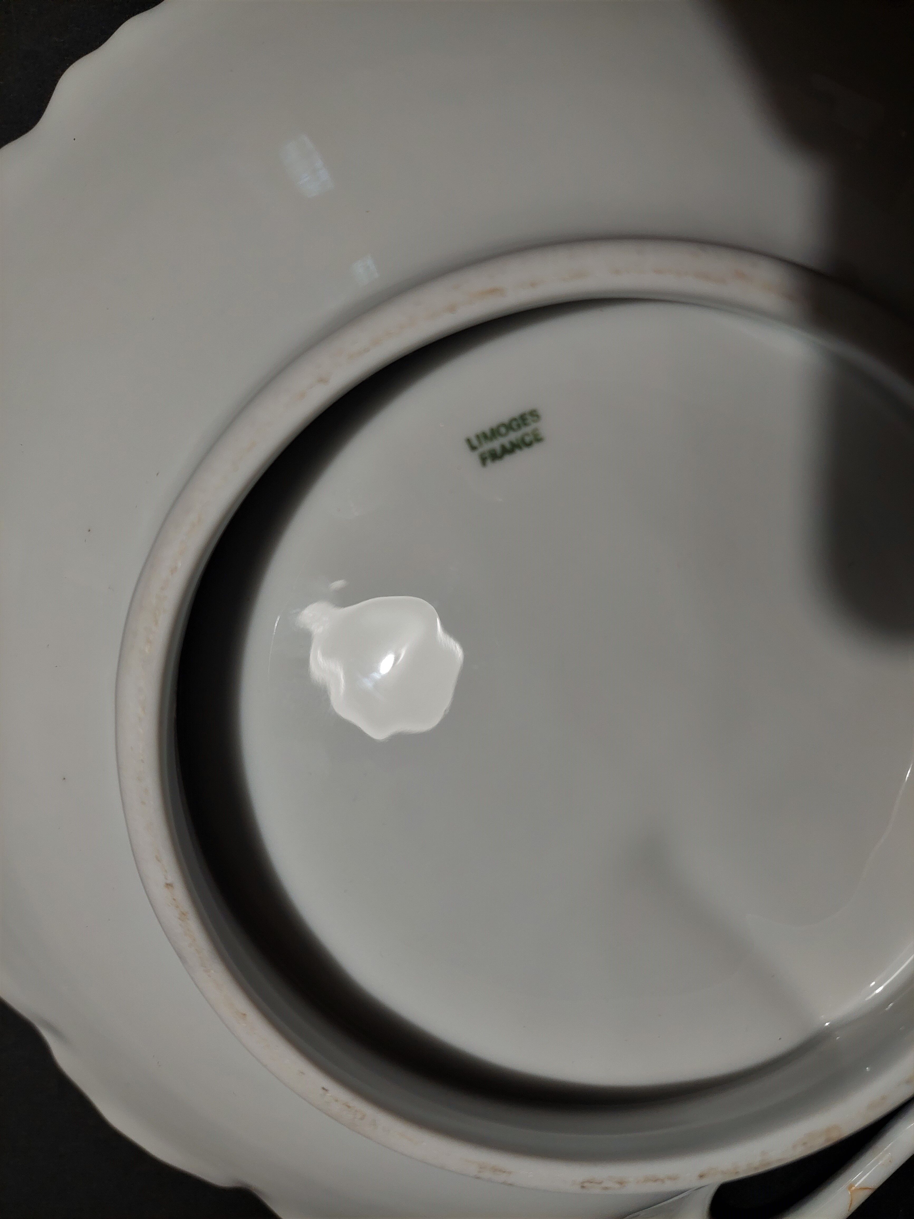 Hollow dish limoges porcelain france flowers xxth