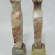 pair of small vases in hard stone carved Chinese China